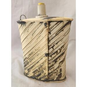 Jeremy Randall Signed Rustic Pottery Ceramic Farmhouse Lodge Handmade Flask OOAK
